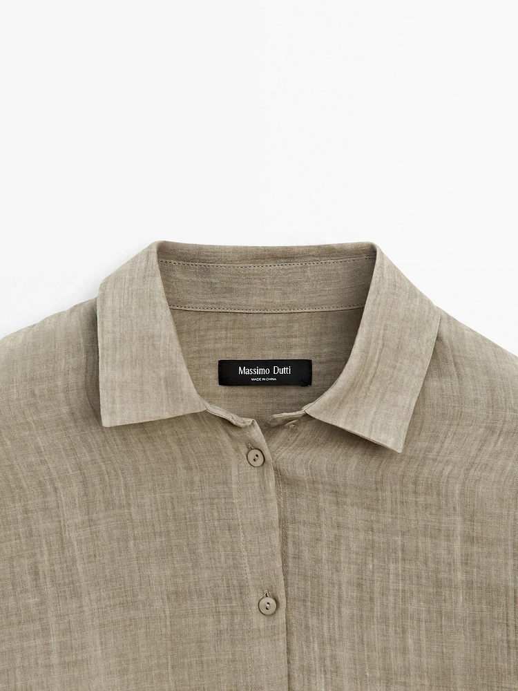 Flowing maltinto ramie blend shirt