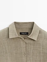 Flowing maltinto ramie blend shirt