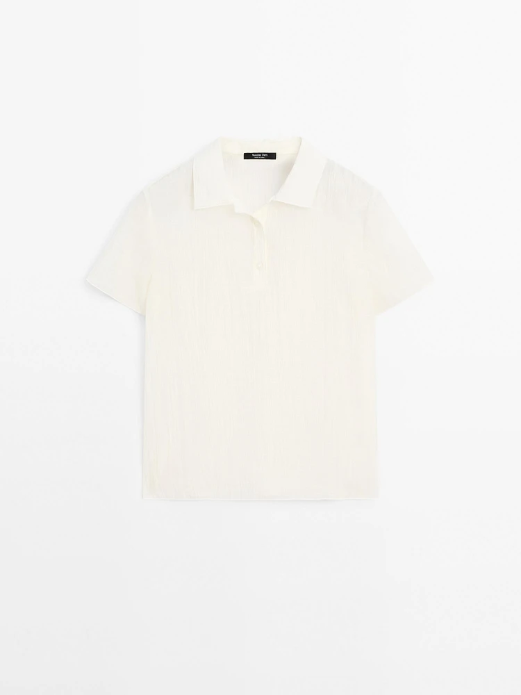Sheer flowing polo shirt