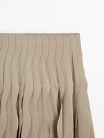 Wavy pleated midi skirt