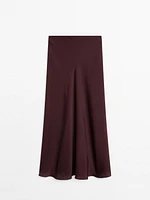 Long flowing satin skirt