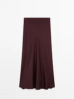 Long flowing satin skirt