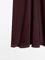 Long flowing satin skirt