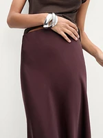 Long flowing satin skirt