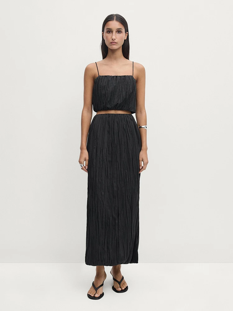 Pleated midi skirt