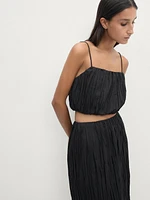 Pleated midi skirt