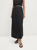 Pleated midi skirt