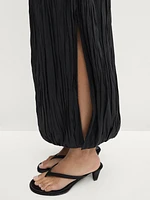 Pleated midi skirt