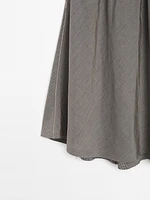 Flounce midi skirt with elastic detail