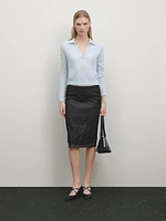 Textured double fabric skirt