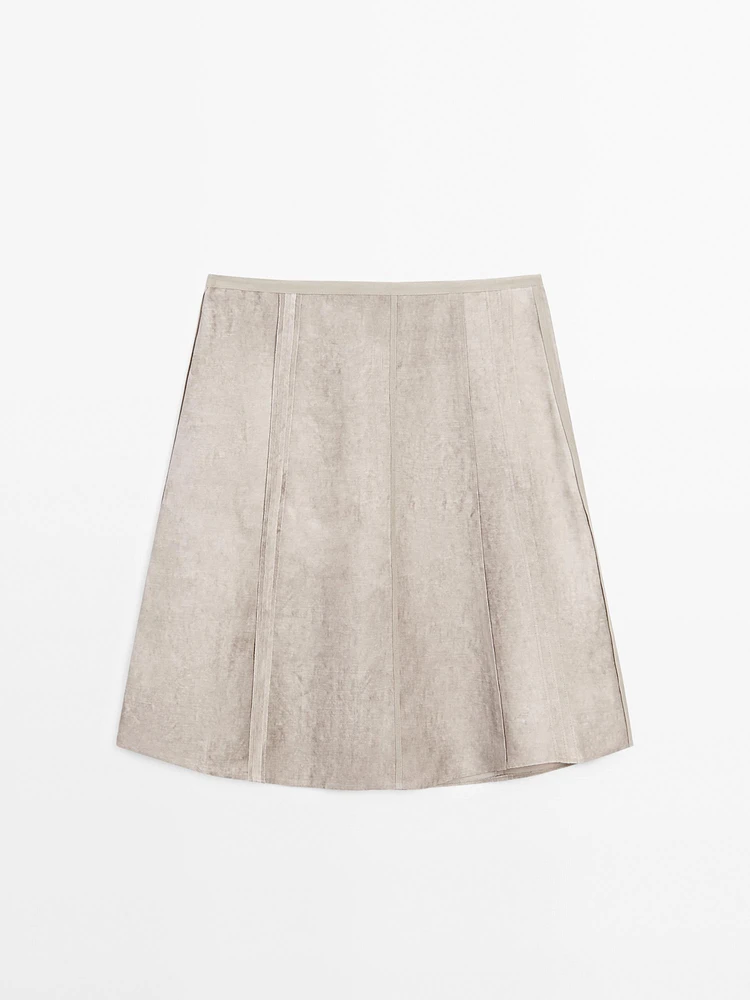 Maltinto wash midi skirt with seam details