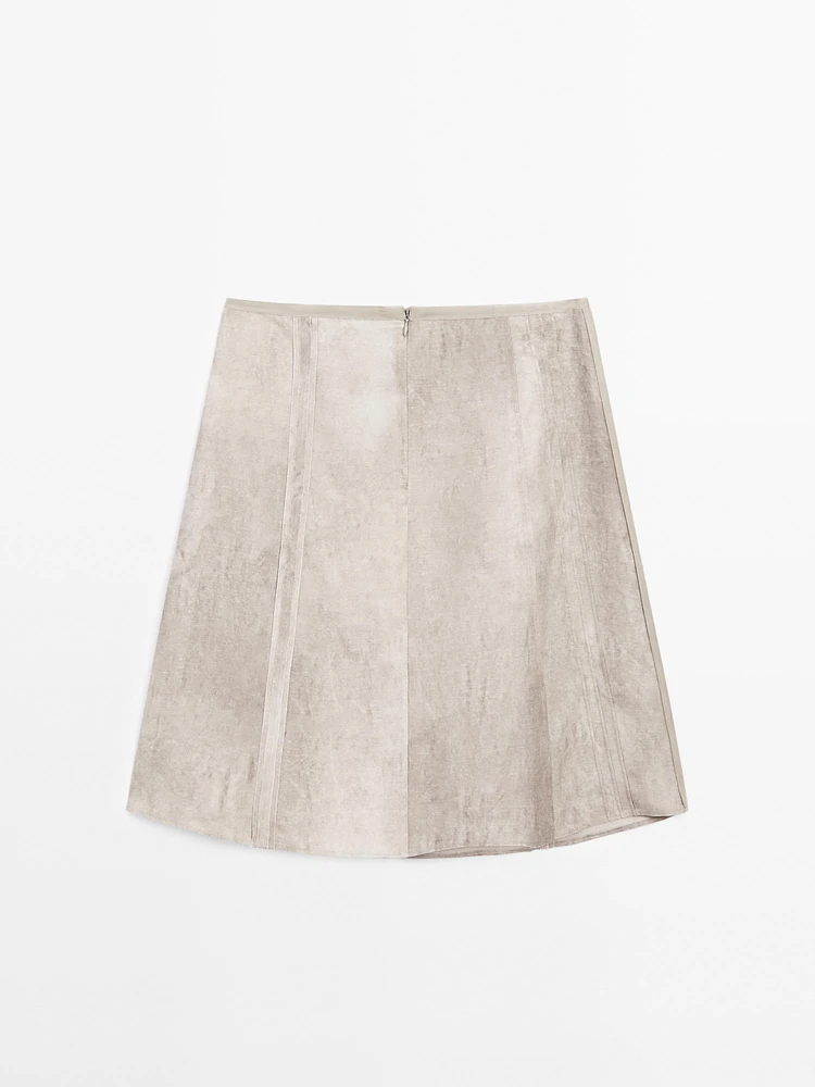 Maltinto wash midi skirt with seam details