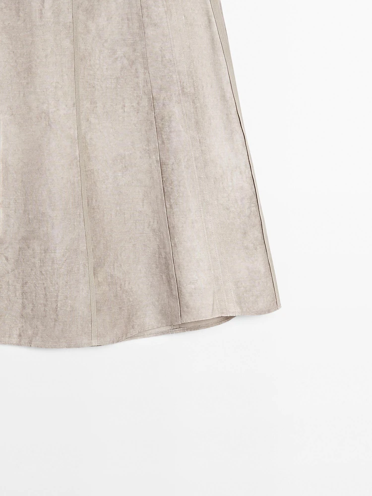 Maltinto wash midi skirt with seam details