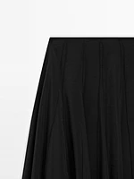 Flared midi godet skirt