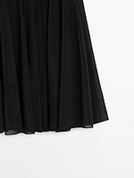 Flared midi godet skirt