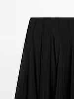 Flared midi godet skirt