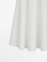 Flounce poplin midi skirt