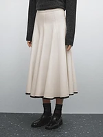 Flounce midi skirt with contrasting detail