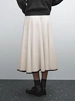 Flounce midi skirt with contrasting detail