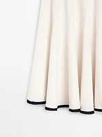 Flounce midi skirt with contrasting detail