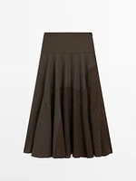 Flounce midi skirt with yoke detail