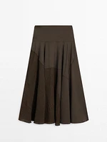 Flounce midi skirt with yoke detail