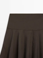 Flounce midi skirt with yoke detail