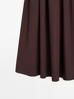 100% cotton midi skirt with yoke detail