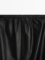 Soft nappa leather midi skirt