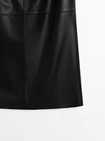 Soft nappa leather midi skirt