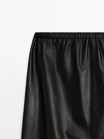 Soft nappa leather midi skirt