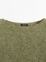 Alpaca blend melange knit sweater