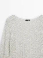 Alpaca blend cutwork sweater