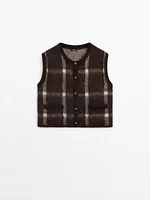 Wool blend knit vest