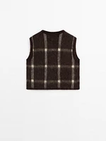 Wool blend knit vest