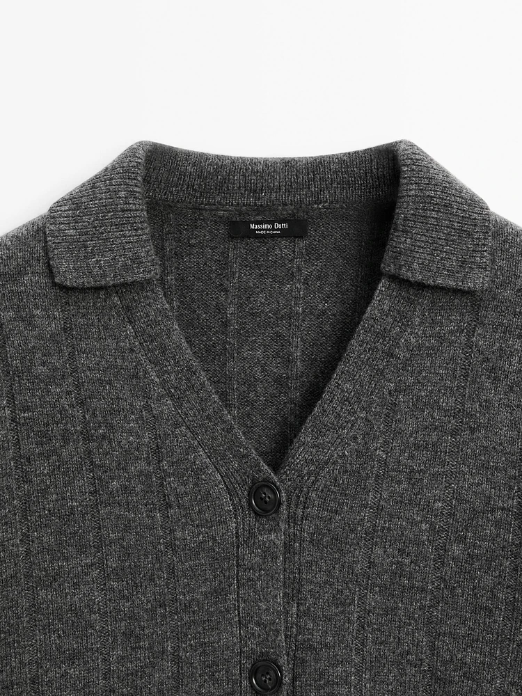 Cardigan à col polo