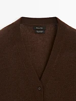 100% cashmere V-neck cardigan