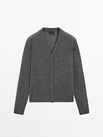 Cardigan à col en V 100 % cachemire