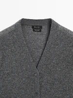 Cardigan à col en V 100 % cachemire