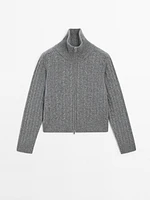 100% wool cable-knit cardigan