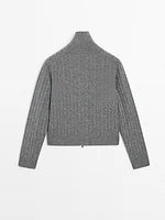 100% wool cable-knit cardigan