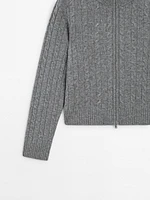 100% wool cable-knit cardigan