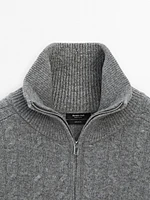 100% wool cable-knit cardigan