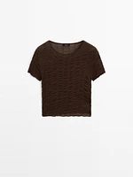 T-shirt en maille froncé