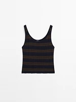 100% cotton striped knit top