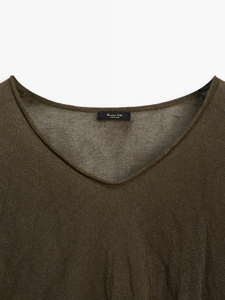 Creased-effect knit sweater