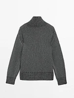 Plaited funnel neck sweater