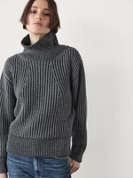 Plaited funnel neck sweater