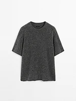 Oversize knit short sleeve sweater