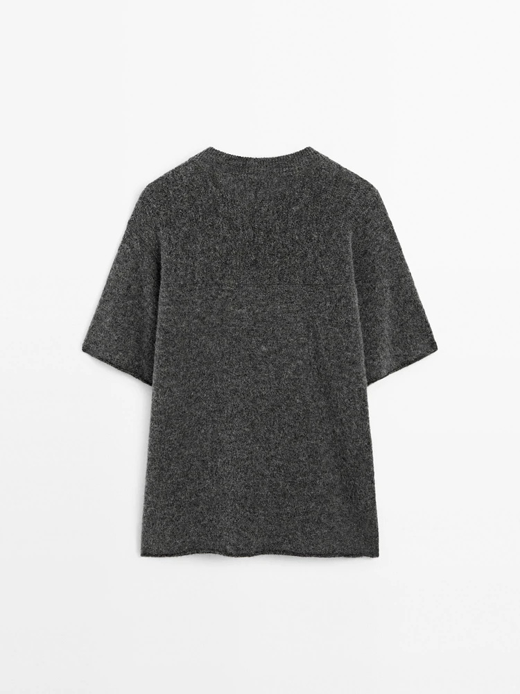 Oversize knit short sleeve sweater